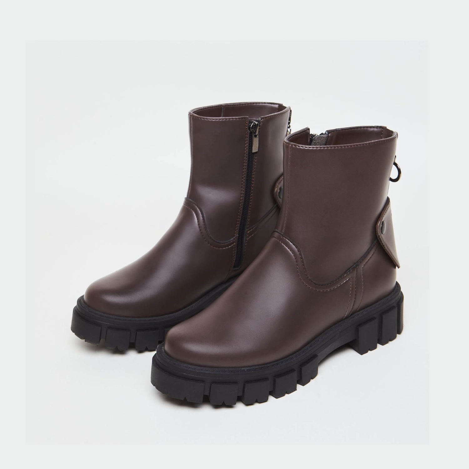 KAMA - 2 in 1 brown apple skin boots – pair view