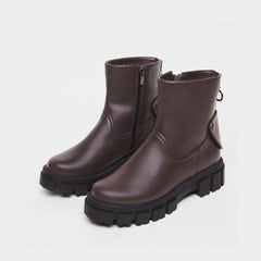 KAMA - 2 in 1 brown apple skin boots – pair view