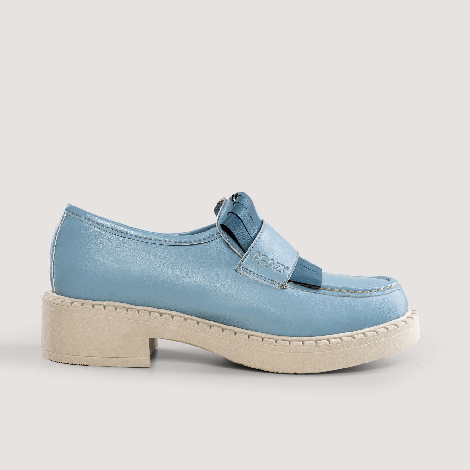 DIANE 3 in 1 Himmelbaue Vegane Loafer aus Apfelleder