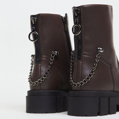 KAMA - 2 in 1 brown apple skin boots – worn in a lifestyle setting