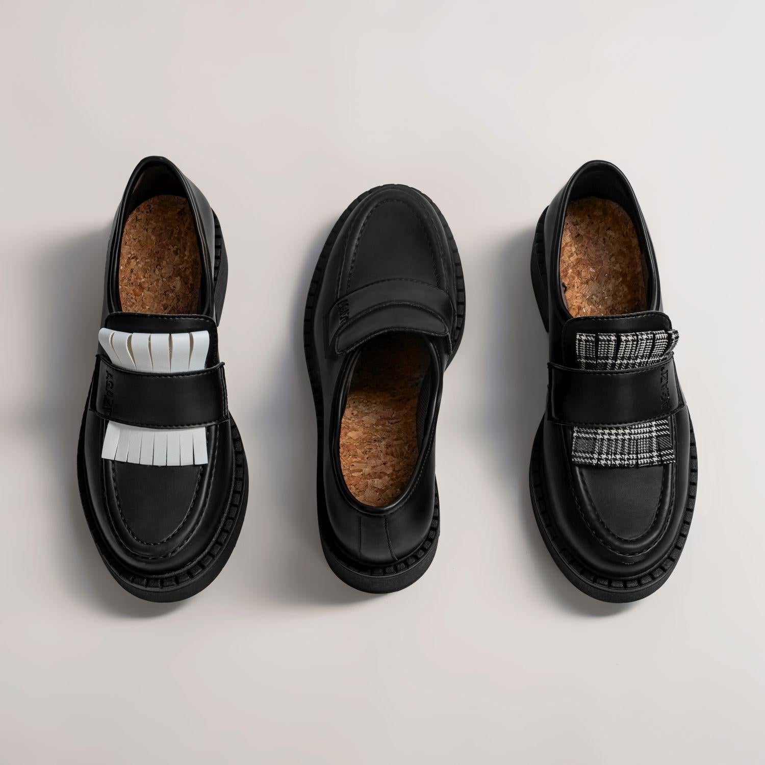 DIANE Vegan 3 in 1 Apple-Leather Loafers in Black