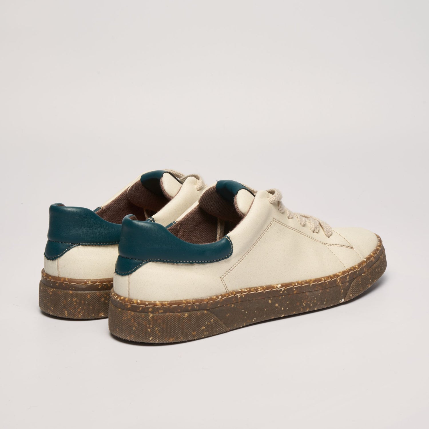 JACOB Vegan Sneakers in Beige & Green from Apple & Corn Leather