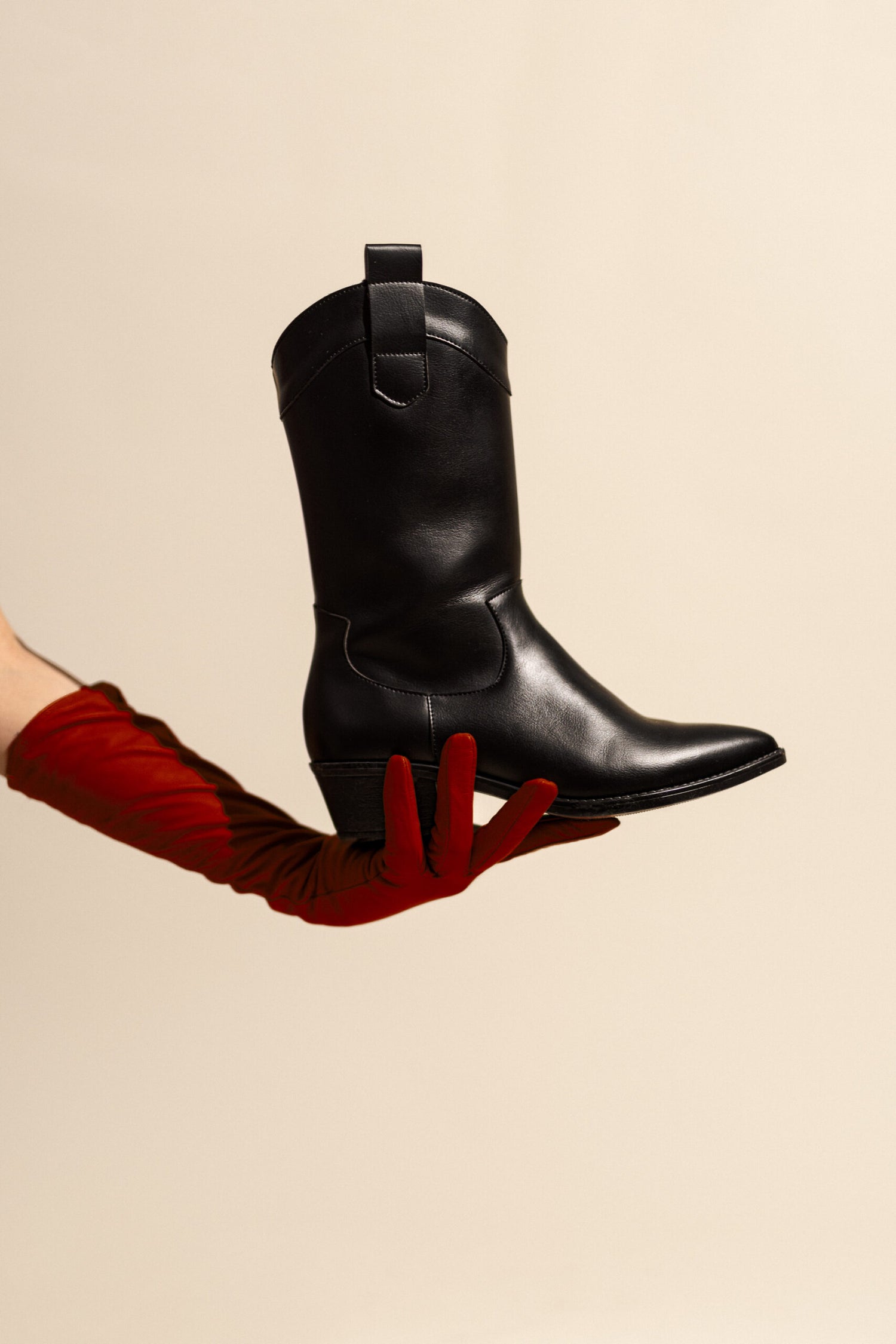 CARMEN Black Vegan Cowboy Boots
