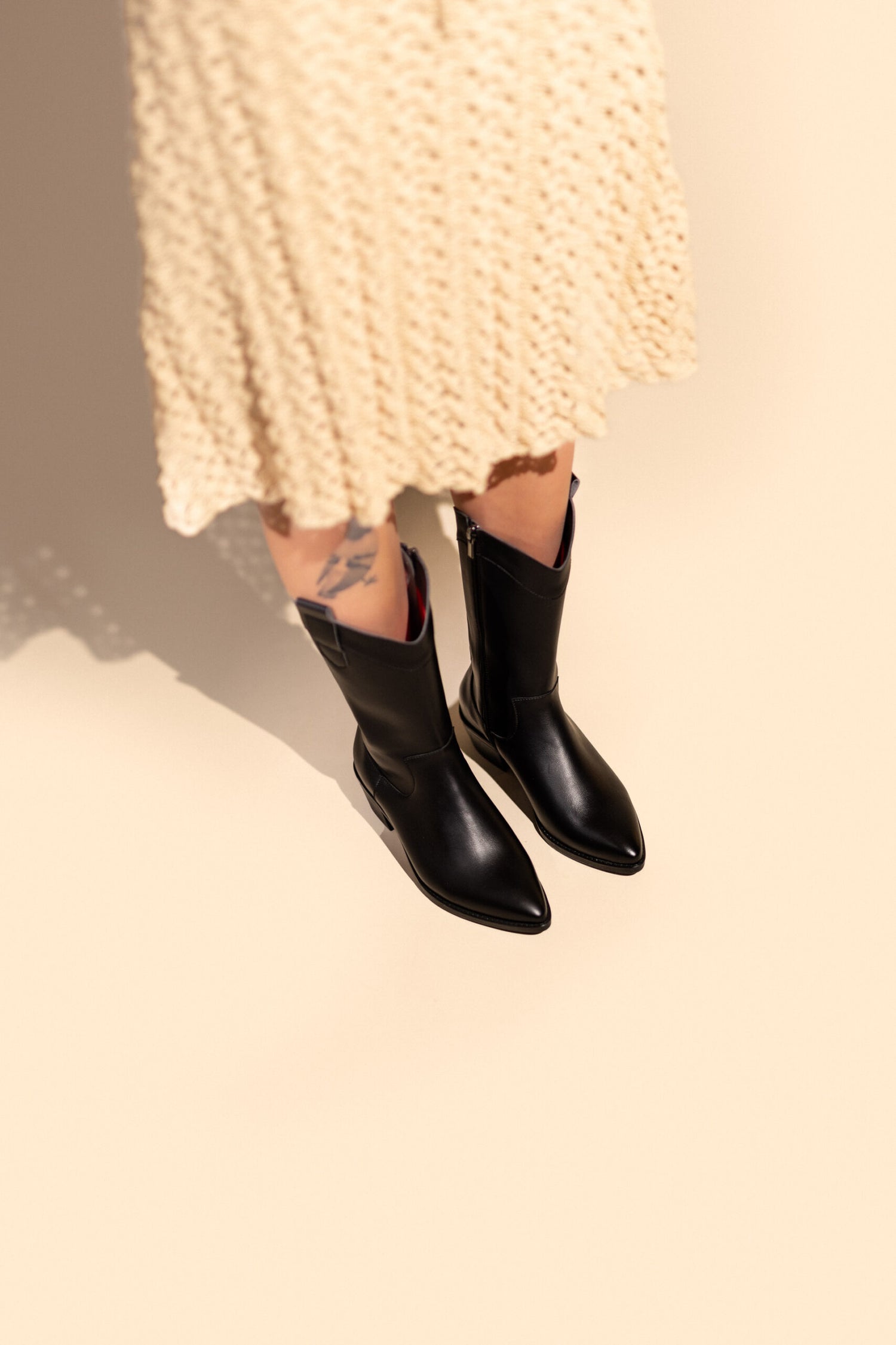 CARMEN Black Vegan Cowboy Boots