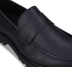 Mocassins pour homme en cuir végan noir robe slip on polyvalent élégant confort durable | NAE