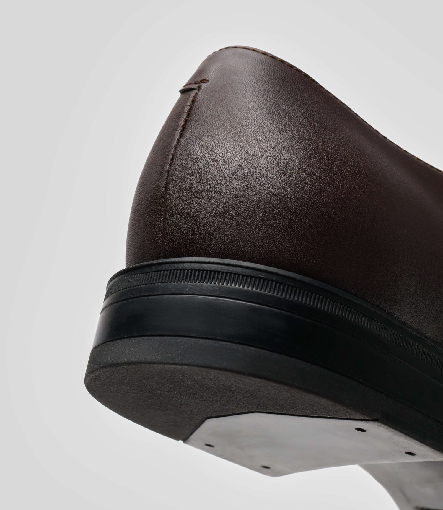 Brown vegan Monk Strap shoe by Solari Milano, heel detail
