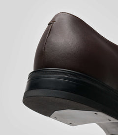 Brown vegan Monk Strap shoe by Solari Milano, heel detail