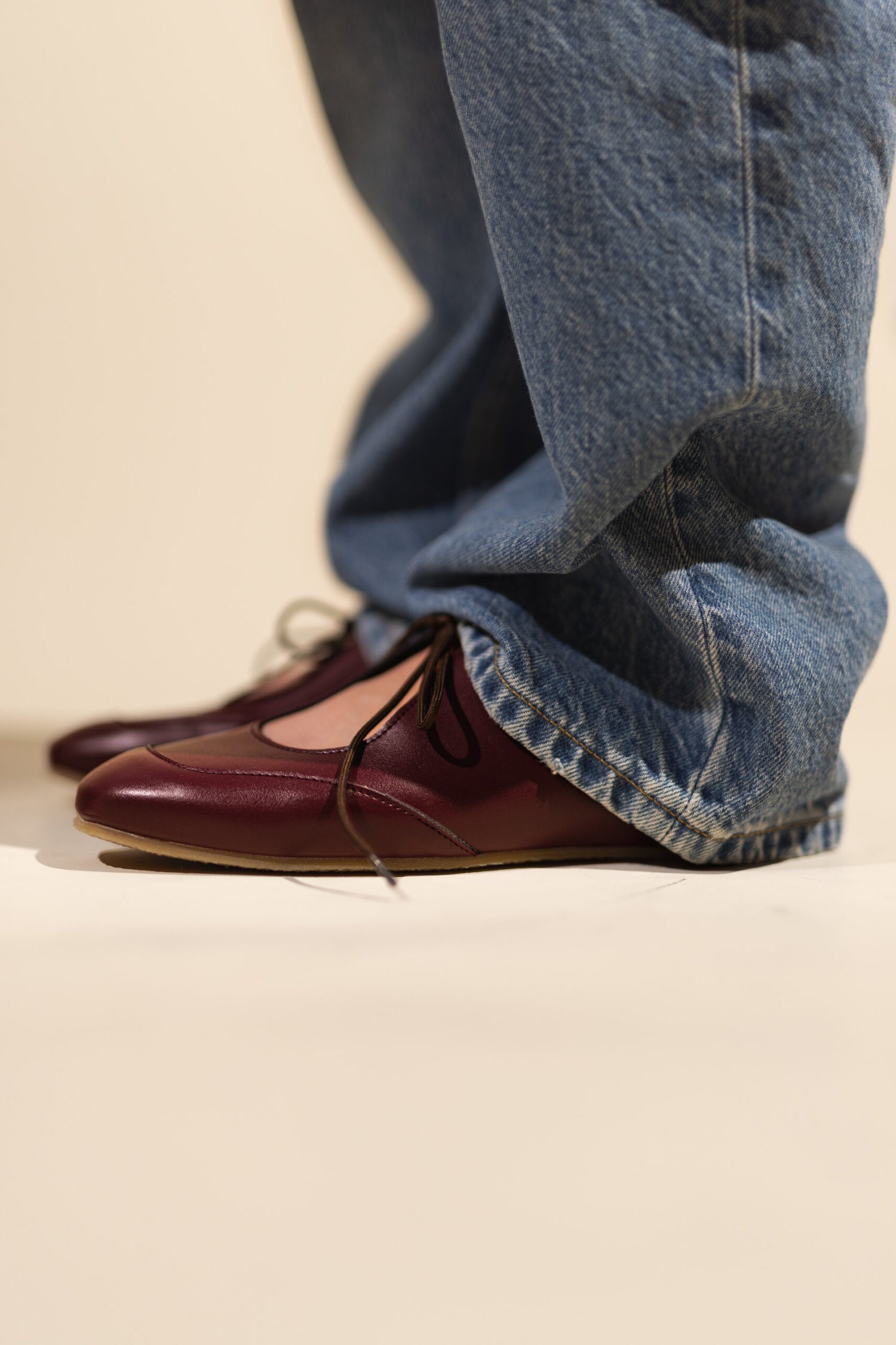 LOUISE Burgunder Vegane Ballerinas aus Traubenleder