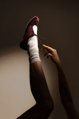 LOUISE Vegan Ballerina Flats in Velvet Burgundy
