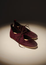 LOUISE Velvet Burgundy Vegane Ballerinas
